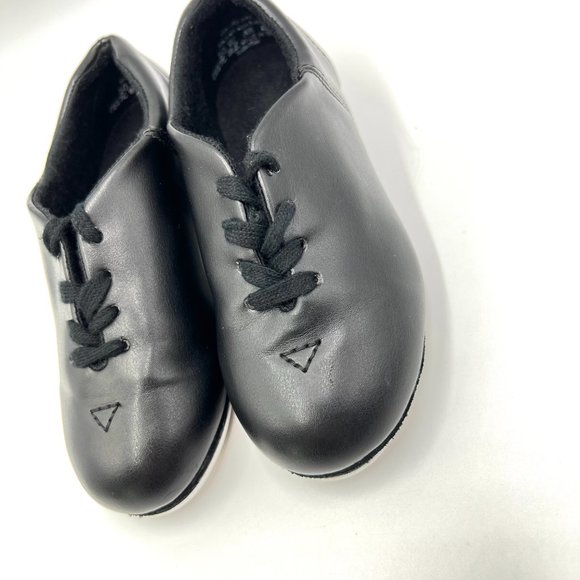 10W 10 WIDE Capezio CG17C‎ Fluid Black Lace Up Tap Dance Shoes Little Girls Kids - Picture 5 of 10